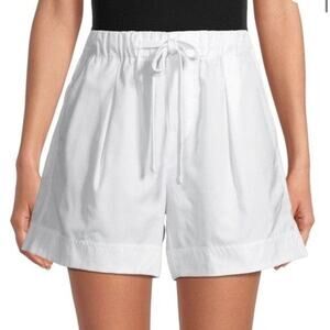 Vince Box Pleat Drawstring Shorts - Xs White